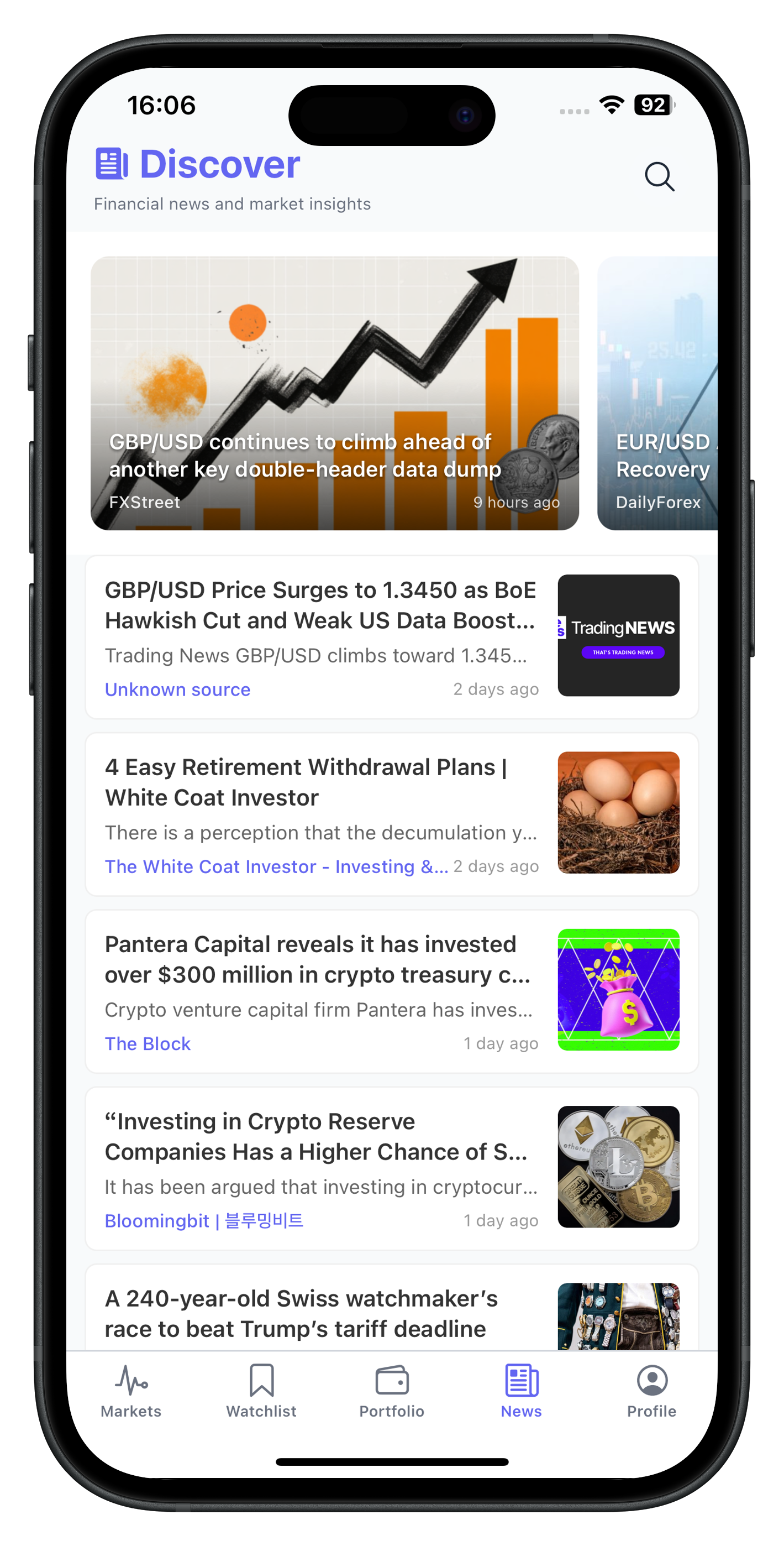 MarketNews App Screenshot 1